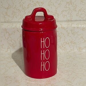 RAE DUNN CHRISTMAS MINI CANISTER LIDDED JAR HO HO HO CANDY CANE HOME DECOR